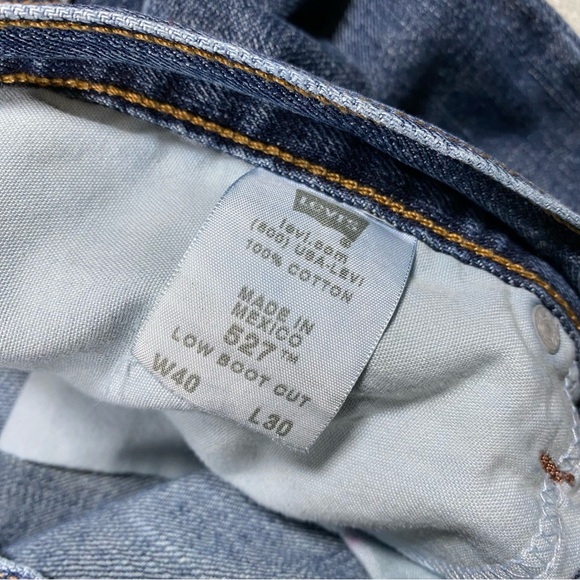 Levi’s Jeans Mens 40x29 Low Boot Cut 527 Denim Pants Wide Leg Comfortable Casual - Picture 12 of 14